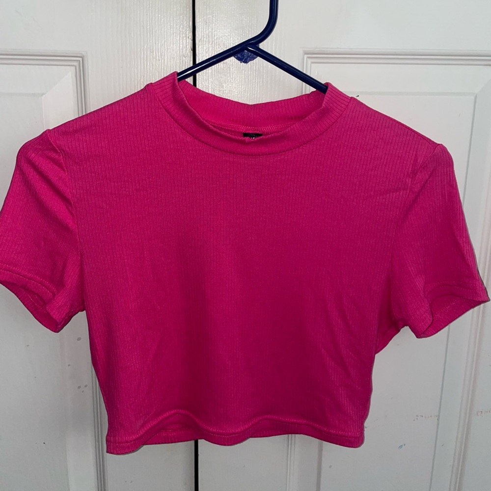 pink crop top from shein